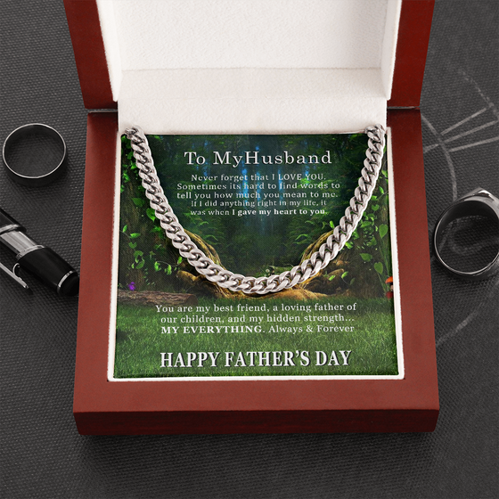 Father's Day Gift from Wife - Cuban Necklace-Forest