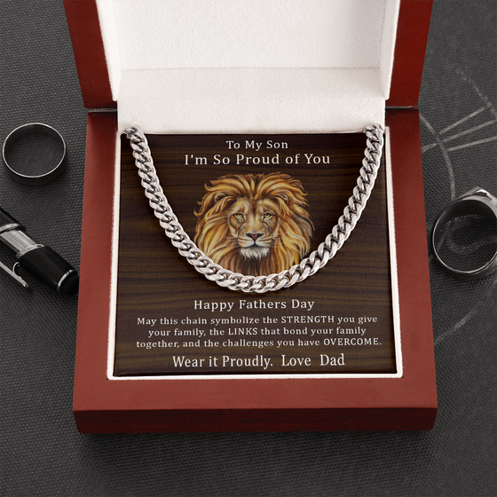Fathers Day Gift From Dad - Proud of You Son - Wood Look