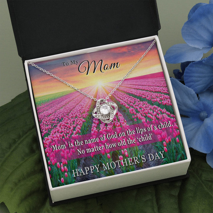 Mother's Day Gift for Mom-Lips of a Child-Tulips-Love Knot Necklace