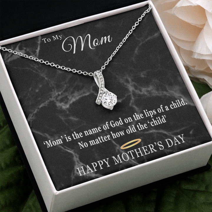 Mother's Day Gift-Lips of a Child-Blk Marble-Alluring Beauty Necklace